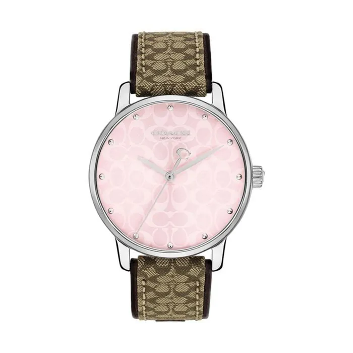 Đồng Hồ Nữ Coach Grand Women's Watch 36mm 14503873 Màu Hồng Nâu (Tặng Kèm Vòng Đeo Tay)