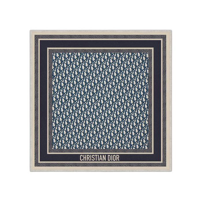 Khăn Dior Square Scarf 70 Oblique 15DOB070I600C 541 Màu Xanh Navy