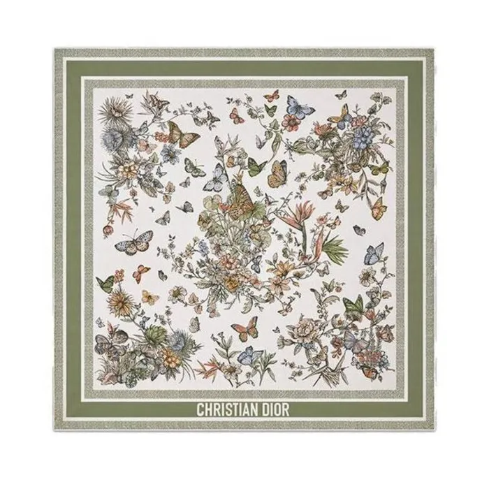 Khăn Dior Square Scarf 90 Spring Màu Xanh Lá