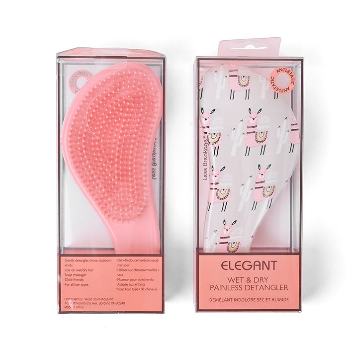 Lược Chải Tóc Elegant Detangler Brush Painless Wet & Dry Girl Pink/Beige Sheep Power Màu Kem Hồng