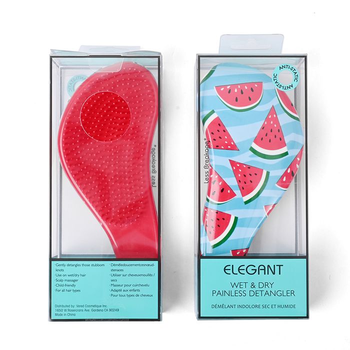 Lược Chải Tóc Elegant Detangler Brush Painless Wet & Dry Girl Power Blue Water Melon Màu Xanh/Đỏ