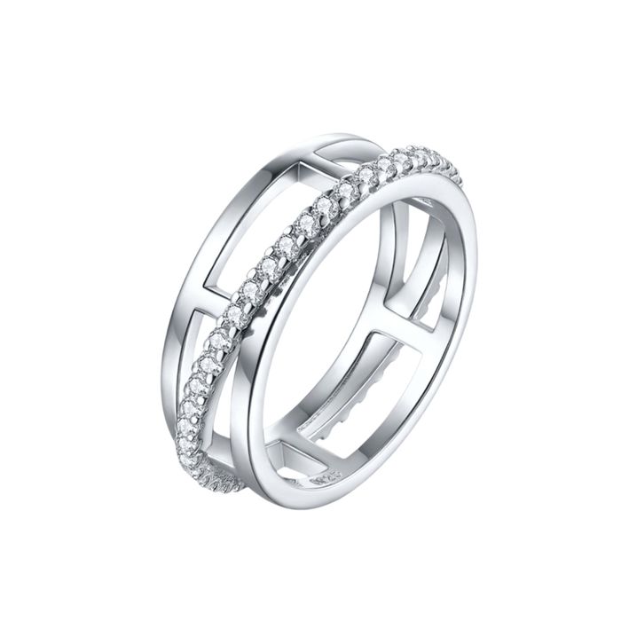 Nhẫn Nữ Kya Jewel Modern Sparkle SR133 Màu Bạc