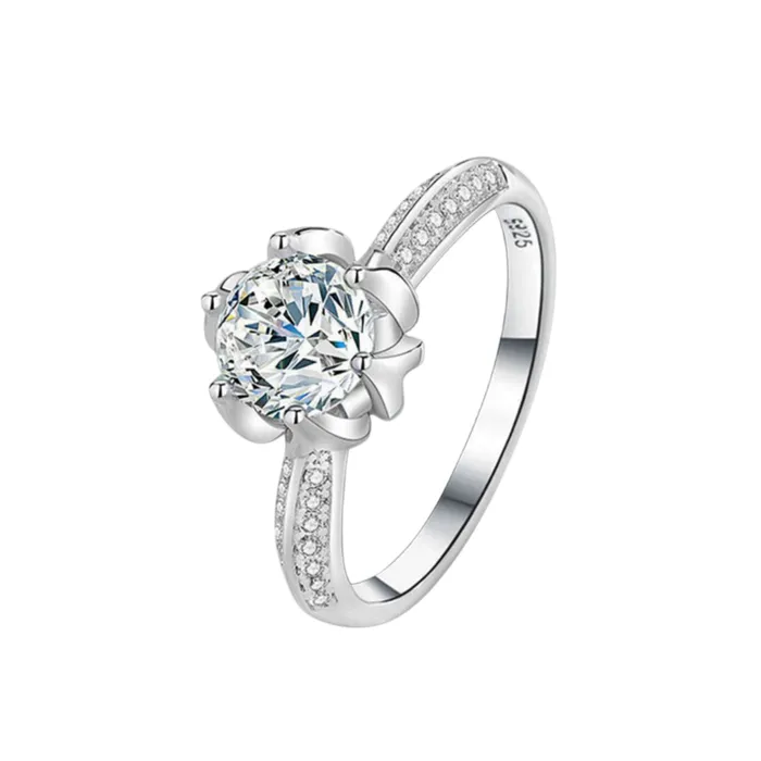 Nhẫn Nữ Kya Jewel Unfolding Petal KR1 Màu Bạc