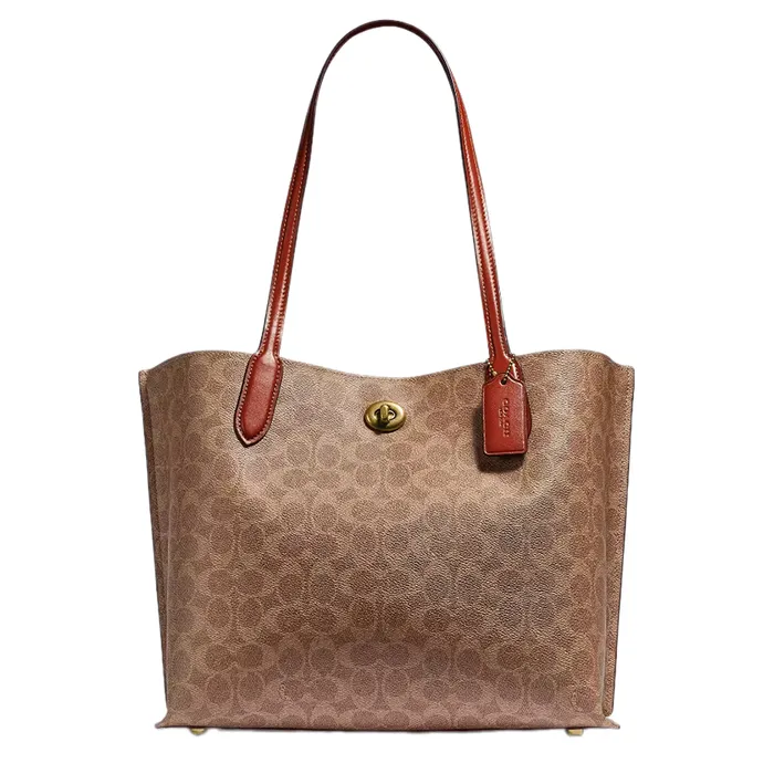 Túi Tote Nữ Coach Willow Tote Bag In Signature Canvas C0693 Màu Nâu