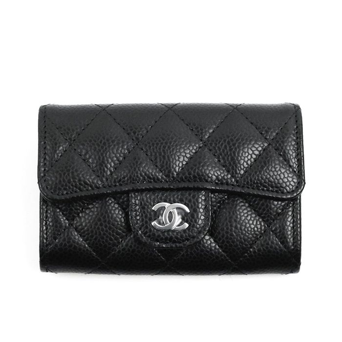 Ví Đựng Thẻ Nữ Chanel Classic Flap Card Holder Caviar Màu Đen