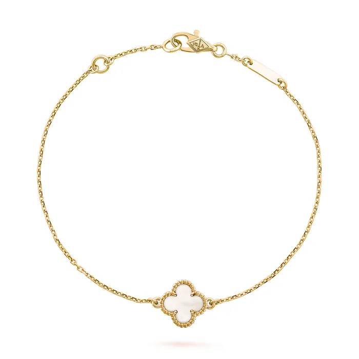 Vòng Đeo Tay Nữ Van Cleef & Arpels Sweet Alhambra Bracelet 18K Yellow Gold Mother-Of-Pearl VCARF68800 Màu Vàng