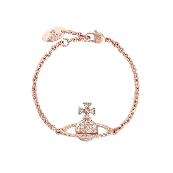 Vòng Đeo Tay Nữ Vivienne Westwood Mayfair Bas Relief Bracelet Rose Gold Màu Vàng Hồng
