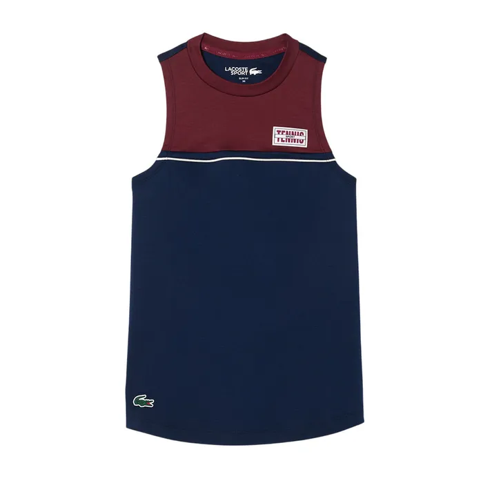 Áo Ba Lỗ Nữ Lacoste Women's Contrast Stretch Cotton TF1010 00 R1L Màu Xanh Navy Size 42