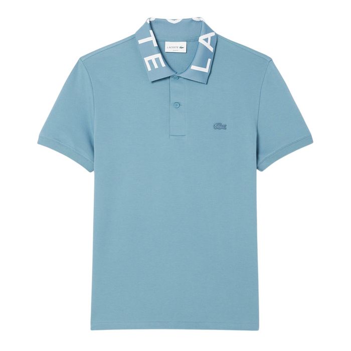 Áo Polo Nam Lacoste Slim Fit Jacquard Branded PH9538 51 HD9 Màu Xanh Blue Size 5