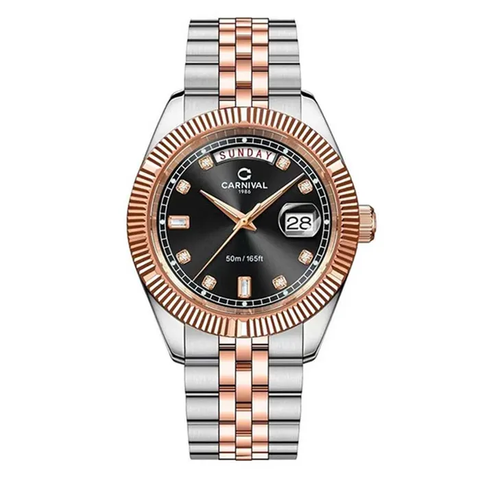 Đồng Hồ Nam Carnival 8190G-CH-D Màu Đen - Bạc