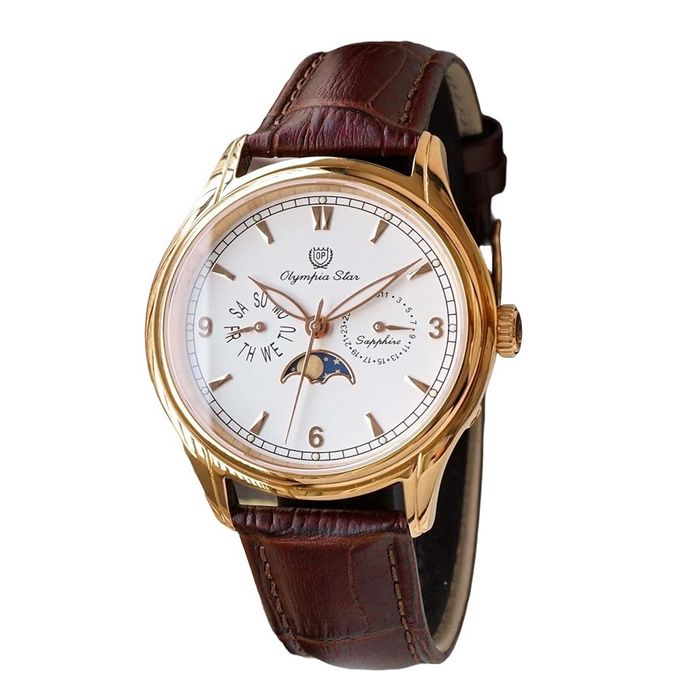 Đồng Hồ Nam Olympia Star Watch OPA98022-86MR-GL-T Màu Nâu/Trắng