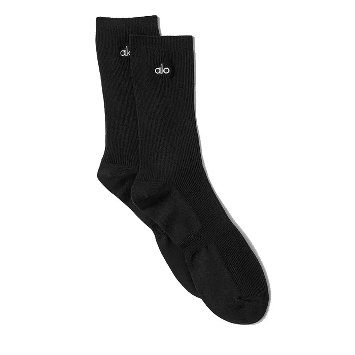 Tất Alo Yoga Unisex Half-Crew Understated Sock - Black Màu Đen Freesize