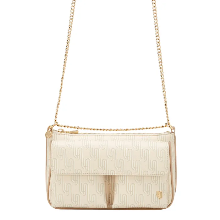 Túi Đeo Chéo Nữ Lyn Noel Flap M Shoulder Bag Printed Ivory LL25FBM611 Màu Kem