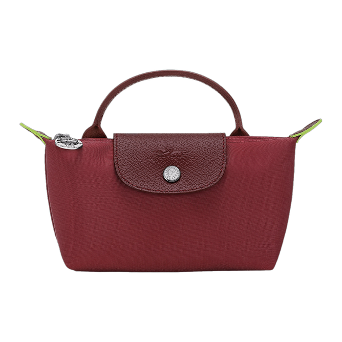 Túi Xách Nữ Longchamp Le Pliage Green Pouch With Handle Grenade Màu Đỏ Lựu