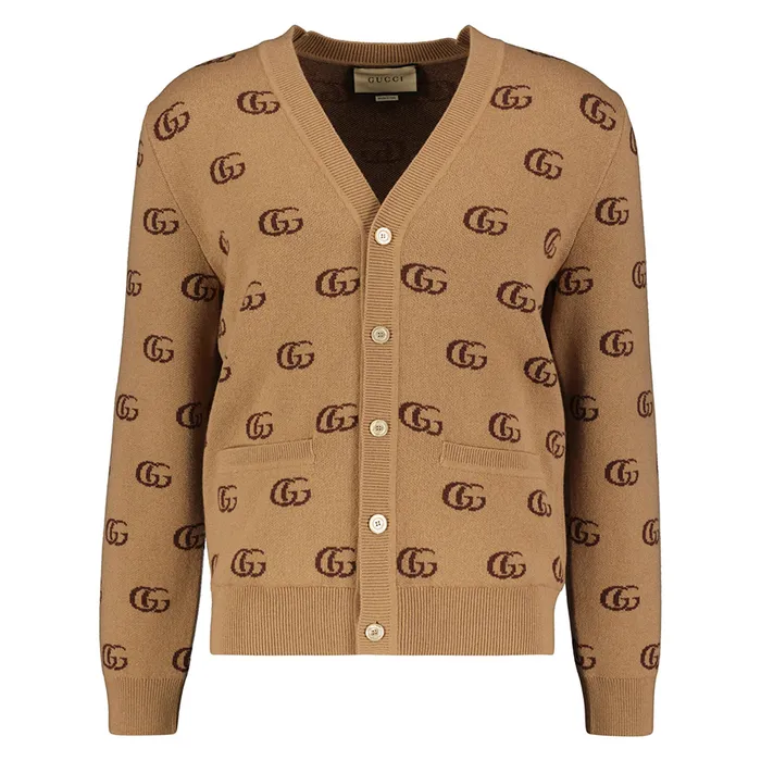 Áo Len Cardigan Nam Gucci Men's Cardigan Cashmere Màu Nâu Size XS