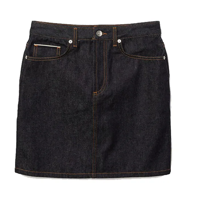 Chân Váy Lacoste Women’s Straight Mid-Length Denim Skirt JF7977-RNE Màu Xanh Đen Size 36