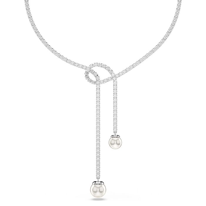Dây Chuyền Nữ Swarovski Matrix Y Necklace 5692416 Màu Bạc/Trắng