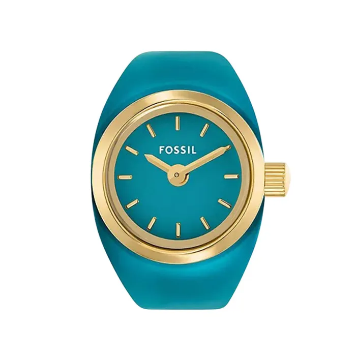 Đồng Hồ Dạng Nhẫn Nữ Fossil Watch Ring Two-Hand Gold-Tone Stainless Steel ES5415 Màu Xanh Phối Vàng