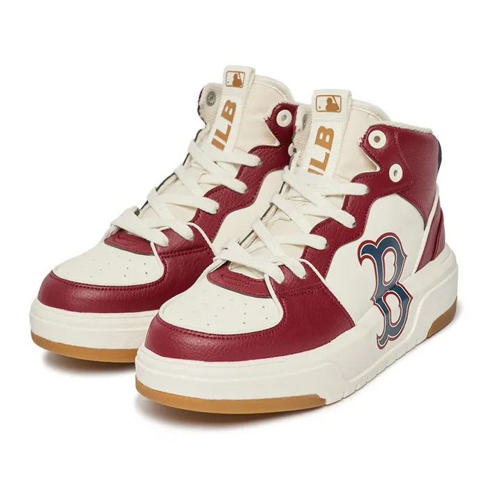 Giày Thể Thao MLB Chunky Liner High Boston Red Sox 3ASXCB12N-43WIS Màu Trắng - Đỏ Size 38