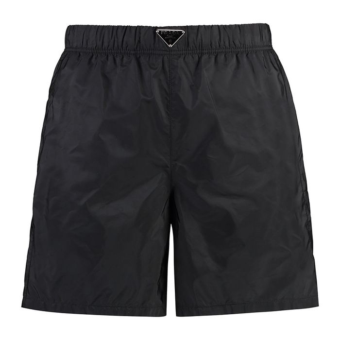 Quần Short Nam Prada Re-Nylon Swim Shorts Màu Đen Size 48