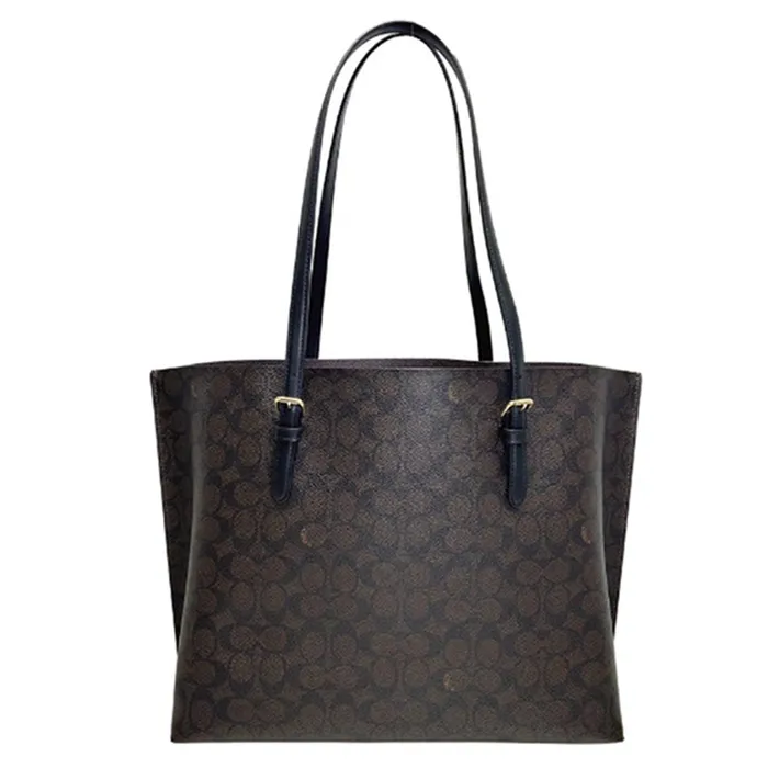 Túi Tote Nữ Coach Mollie Bag In Signature Canvas CV967 Màu Nâu Đen