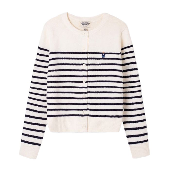 Áo Cardigan Nữ WHOAU Steve R-Neck Cardigan WHCKF4913F Màu Trắng