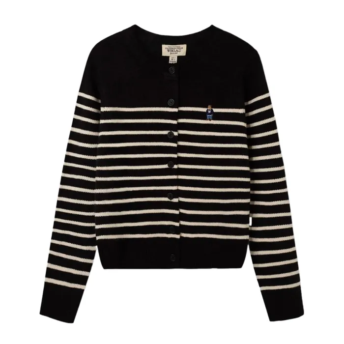 Áo Cardigan Nữ WHOAU Steve R-Neck Cardigan WHCKF4913F Màu Đen Size S