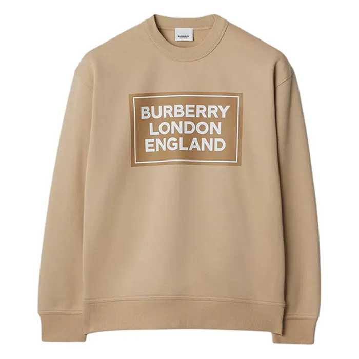 Áo Nỉ Sweater Nam Burberry Santo Logo Print Crew Sweater Soft Fawn Màu Nâu Be Size S