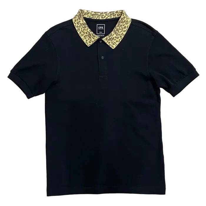 Áo Polo Nam CPS Chaps Logo Màu Đen - Vàng