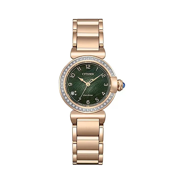 Đồng Hồ Nữ Citizen EM1123-62X Eco Drive Size 26 L May Bells Mini Green Màu Xanh Vàng