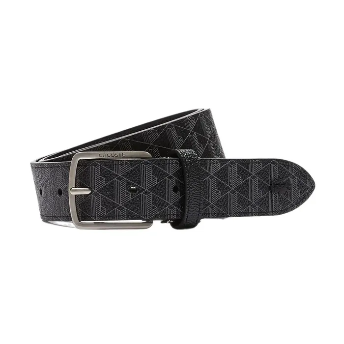Thắt Lưng Nam Lacoste Monogram Tongue Buckle Woven Belt RC4041 H45 Black Màu Đen Size 110