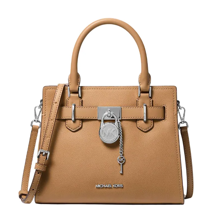 Túi Đeo Chéo Nữ Michael Kors MK Hamilton Small Leather Satchel 35S3SHMS1L Màu Nâu