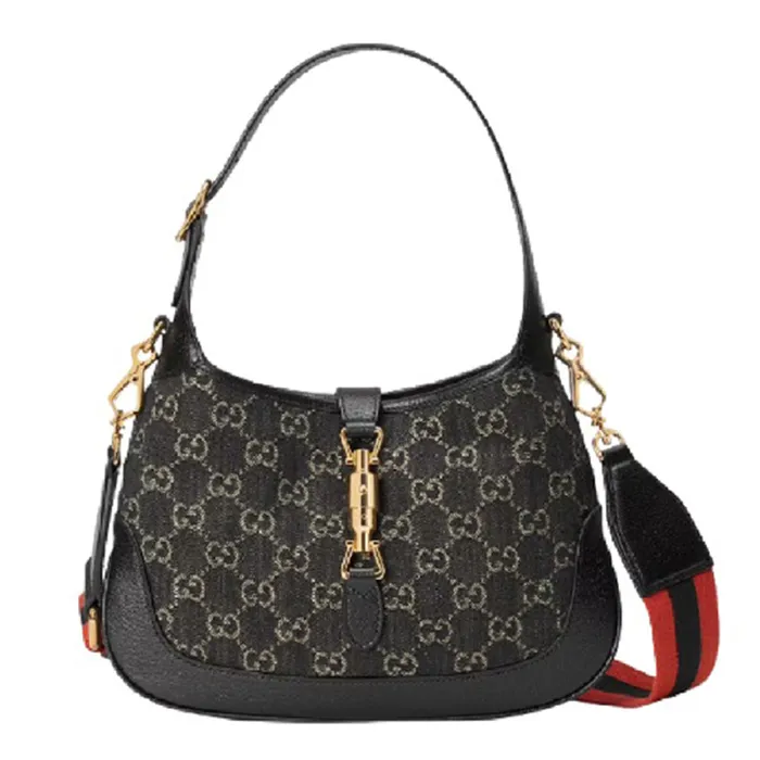 Túi Đeo Vai Nữ Gucci Jackie 1961 Small Shoulder Leather Black 678843-UN3AG-1294 Màu Đen Xám