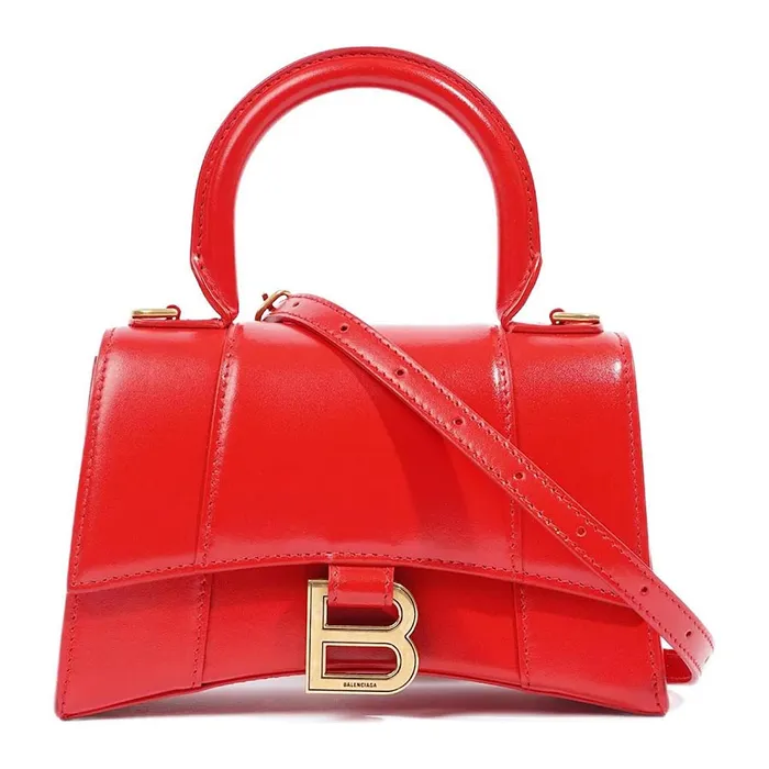 Túi Xách Tay Nữ Balenciaga Hourglass Bag Red Leather Màu Đỏ