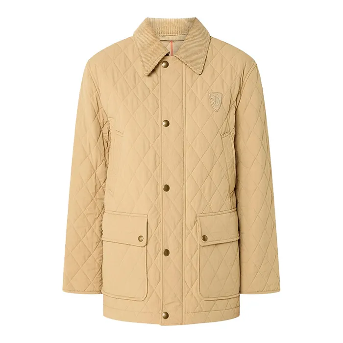 Áo Khoác Nữ Burberry Padded Jacket With Quilted Pattern And Flap Pockets Màu Be Size S