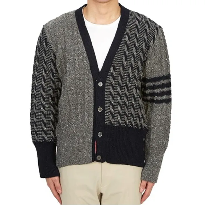 Áo Len Nam Thom Browne MKC486F Y1506 035 Màu Đen Xám Size 3