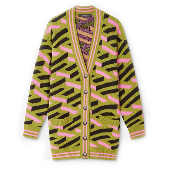 Áo Len Nữ  Versace Jean Conture La Greca 1007280-1A05210_5G380 Màu Hồng Xanh Size 38