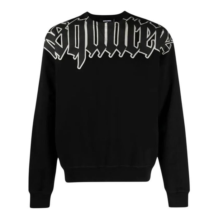 Áo Nỉ Sweater Nam Dsquared2 Cotton Crewneck Sweatshirt With Logo In Black S74GU0761 S25551 900 Màu Đen Size M