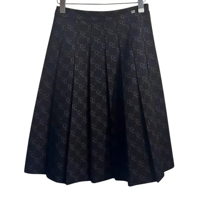 Chân Váy Nữ Chester Charles Long Black Skirt With Full CC Logo CW603IL0637B0 Màu Đen Size S