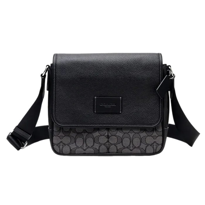 Túi Đeo Chéo Nam Coach Sprint Map Bag Signature Charcoal Black Màu Đen