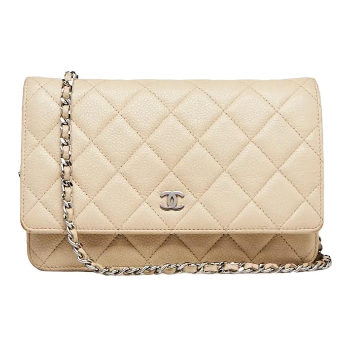 Túi Đeo Chéo Nữ Chanel Beige Clair Quilted Caviar Leather Classic Woc Clutch Bag Màu Be