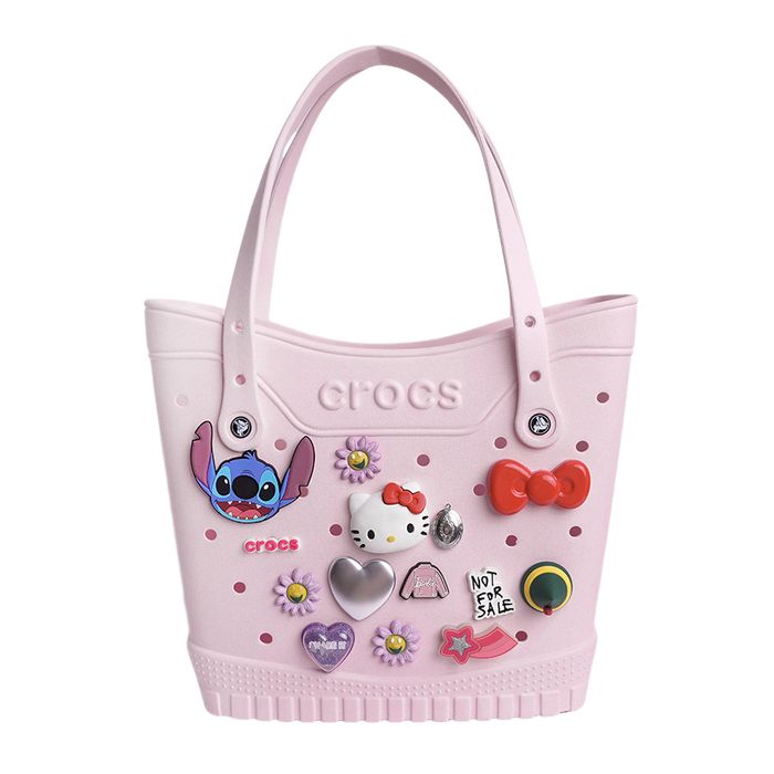 Túi Tote Nữ Crocs Classic Medium Woman Tote Bag Charm - Kitty Pink Milk Màu Hồng Sữa