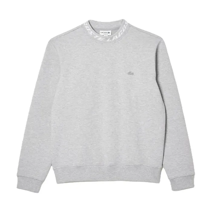 Áo Nỉ Sweater Nam Lacoste Double Sided Logo Collar Sweatshirt SH5690 CCA Màu Xám Size 4