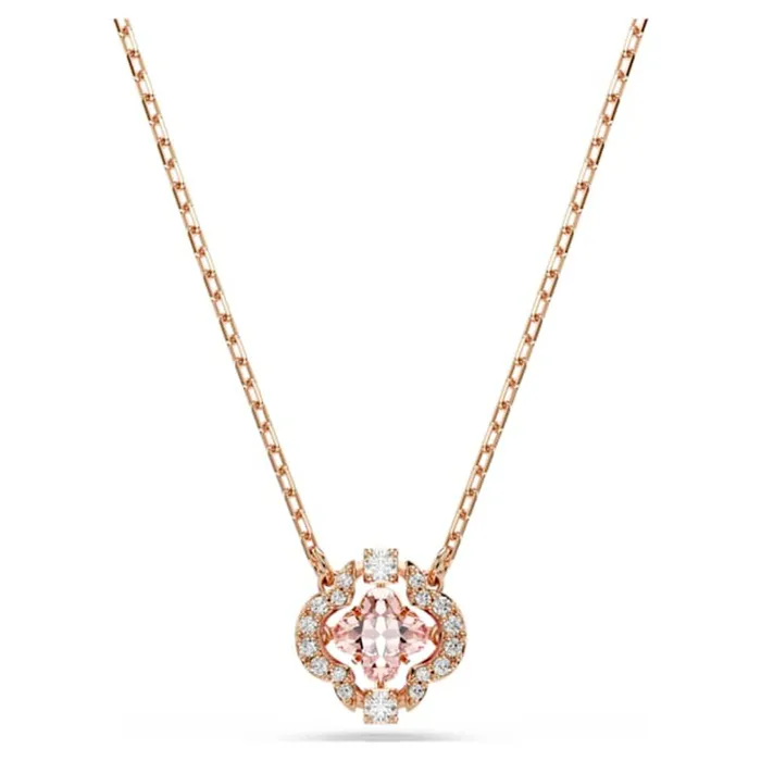Dây Chuyền Swarovski Una Necklace Clover, Pink, Rose Gold Tone Plated 5514488 Màu Vàng Hồng