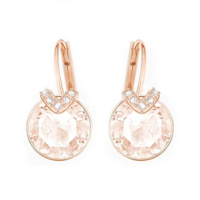 Khuyên Tai Nữ Swarovski Bella V Pierced Earrings Pink Rose-Gold Tone Plated 5299318 Màu Vàng Hồng