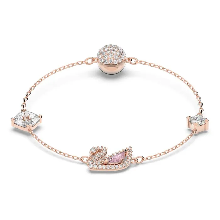 Vòng Đeo Tay Nữ Swarovski Dazzling Swan Bracelet 5485876 Màu Vàng Hồng Size S