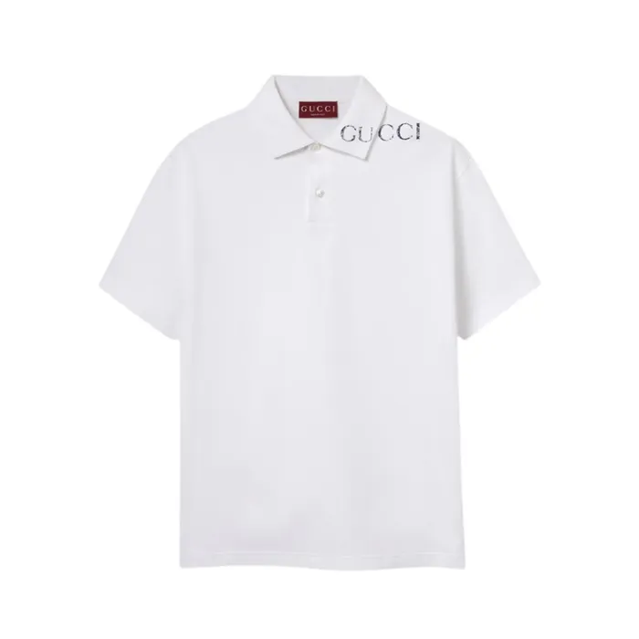 Áo Polo Nam Gucci Dropped Shoulder With Logo Print In White - 806255XJG149074 Màu Trắng Size S