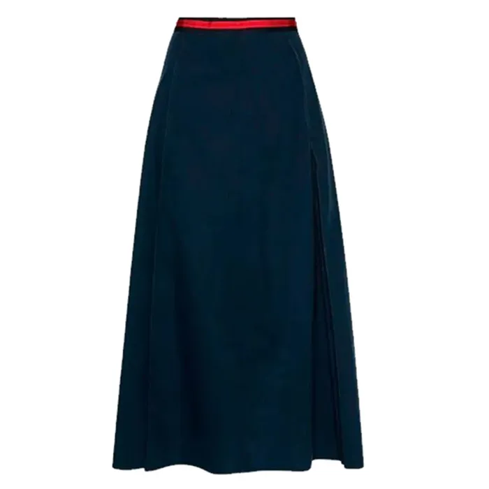 Chân Váy Gucci Poplin Web Skirt Dark Blue 695326 ZLC02 4486 Màu Xanh Đậm Size 38