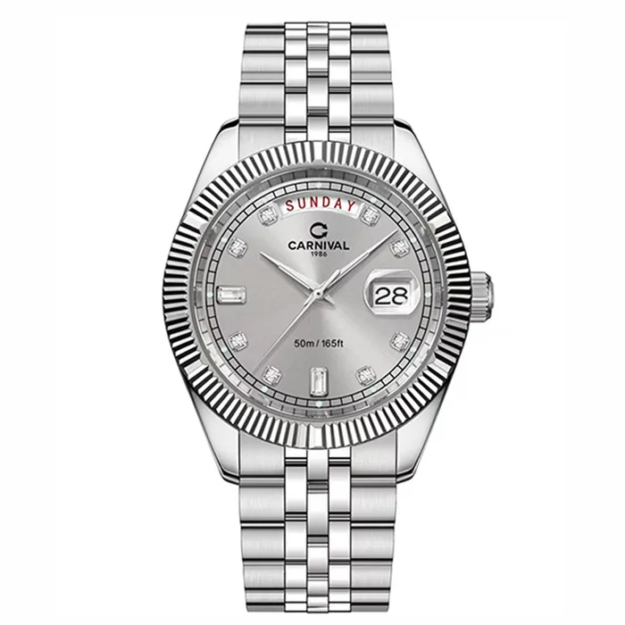 Đồng Hồ Nam Carnival Quartz Watch 8190G-VT-TX Màu Bạc