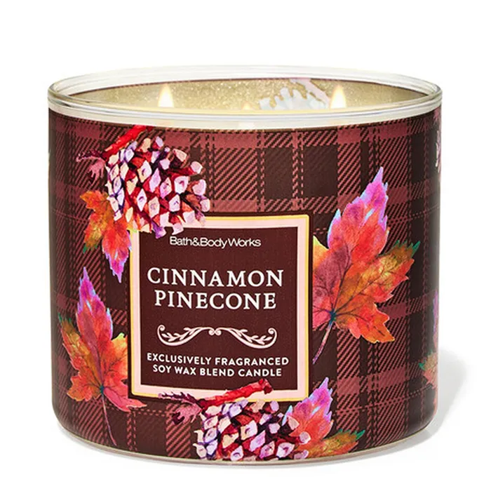 Nến Thơm 3 Bấc Bath & Body Works Cinnamon Pinecone 3-Wick Candle 411g
